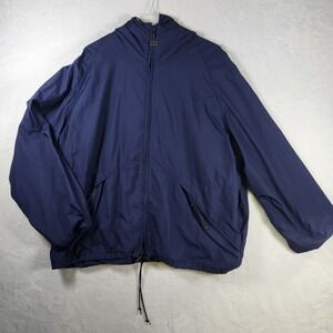 Vtg Walls Water Pruf Rain Jacket 2XL Blue Hooded Waterproof Windbreaker Workwear